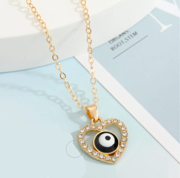 Evil eye chain heart Black - Black